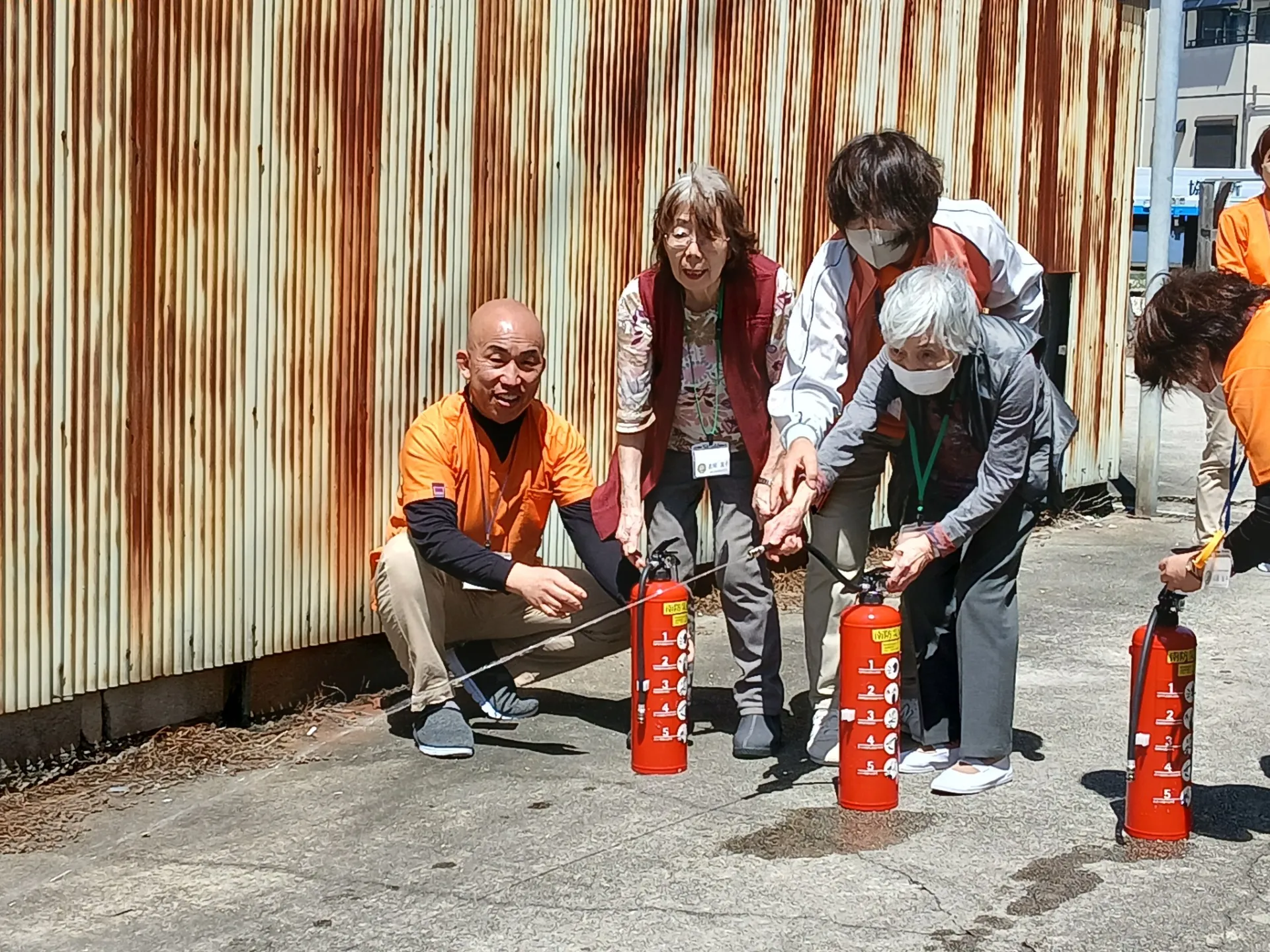 火災避難訓練の様子